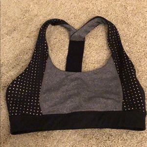 Black and grey sports bra